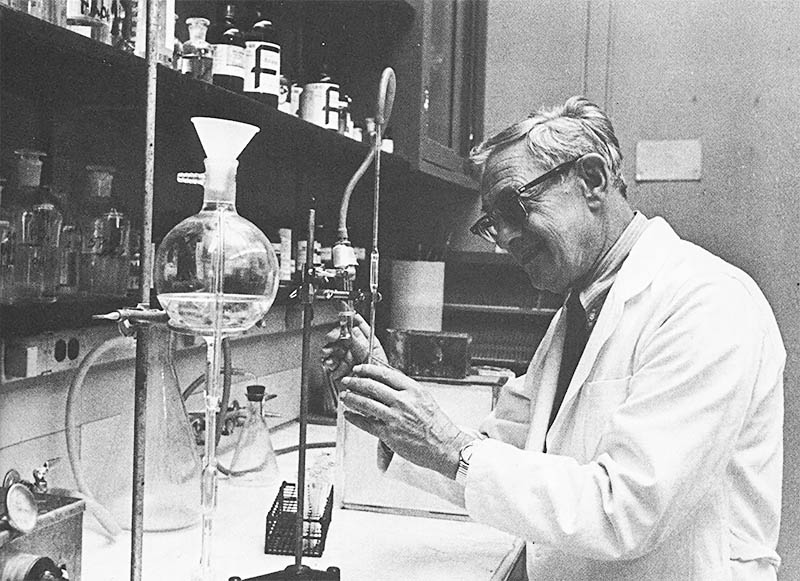 Medical scientist working in lab